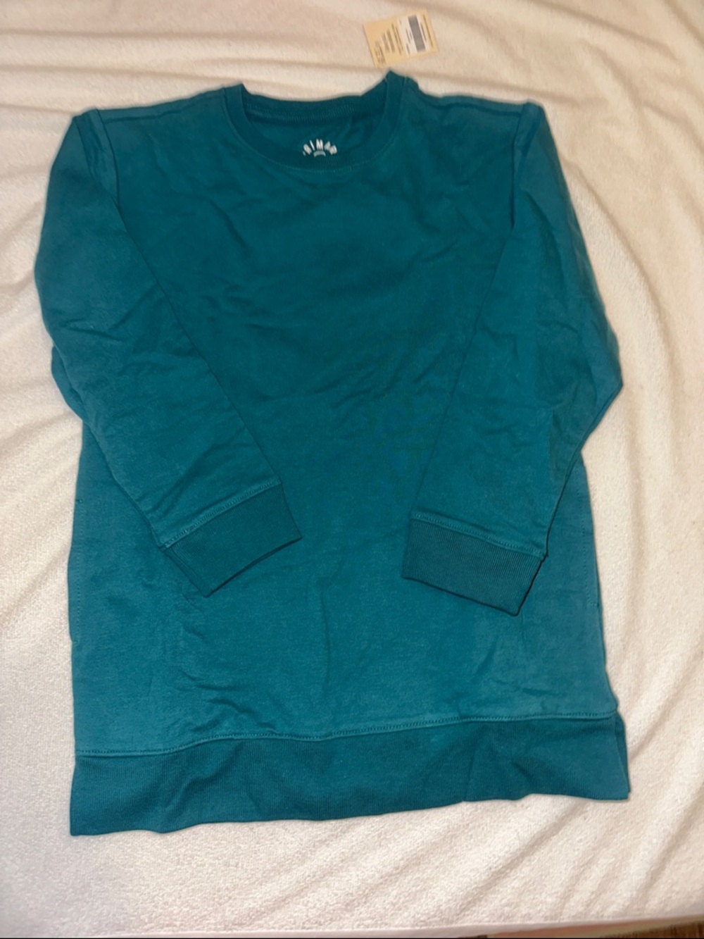 Primary tunic sweatshirt w pockets size 6-7 color spruce